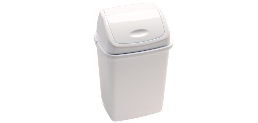 Pattumiera con coperchio basculante Rif Basic - 29x23x45 cm - 18 L - bianco - Medial