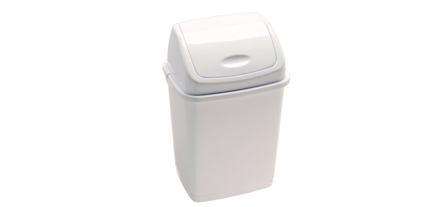Pattumiera con coperchio basculante Rif Basic - 36x29x55 cm - 35 L - bianco - Medial