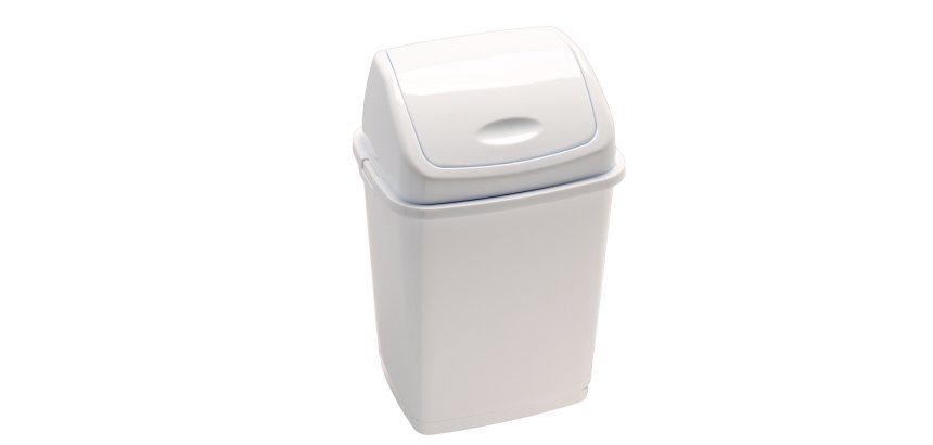Pattumiera con coperchio basculante Rif Basic - 36x29x55 cm - 35 L - bianco - Medial