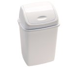 Pattumiera con coperchio basculante Rif Basic - 44x33x68 cm - 50 L - bianco - Medial