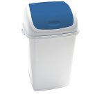 Pattumiera con coperchio basculante Rif - 44x33x68 cm - 50 L - bianco/blu - Medial