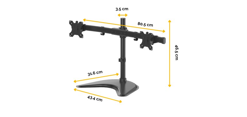 Braccio porta monitor Doppio Freestanding - Fellowes