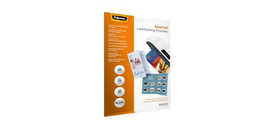 Pouches Admire Easyfold - A4 - cordonate - Fellowes - scatola 25 pezzi