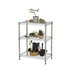 Kit scaffale Archimede Outdoor - 3 ripiani - 36 x 60 x75 cm - acciaio zincato - cromato - Serena Group