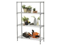 Kit scaffale Archimede Outdoor - 4 ripiani - 36 x 90 x 137 cm - acciaio zincato - cromato - Serena Group