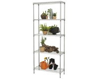 Kit scaffale Archimede Outdoor - 5 ripiani - 36 x 90 x 177 cm - acciaio zincato - cromato - Serena Group