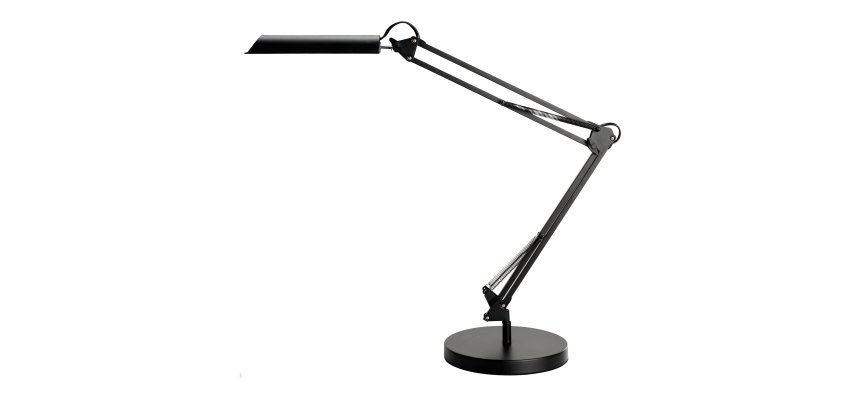 Lampada da tavolo Swingo - a led - con base e morsetto - 44 x 34,5 x 13,5 cm - 10 W - nero - Unilux