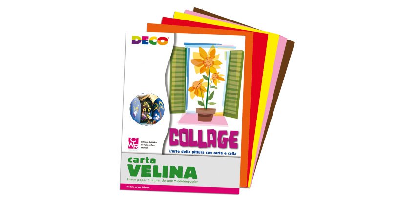 Carta velina - 50 x 76 cm - 20 gr - 5 colori caldi - Deco - busta 25 fogli