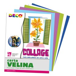 Carta velina - 50 x 76 cm - assortimento 5 colori freddi - Deco - busta 25 fogli