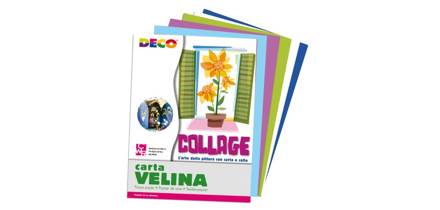 Carta velina - 50 x 76 cm - 20 gr - 5 colori freddi - Deco - busta 25 fogli