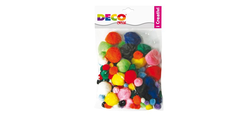 Pompon - colori assortiti - Deco - busta 40 pezzi