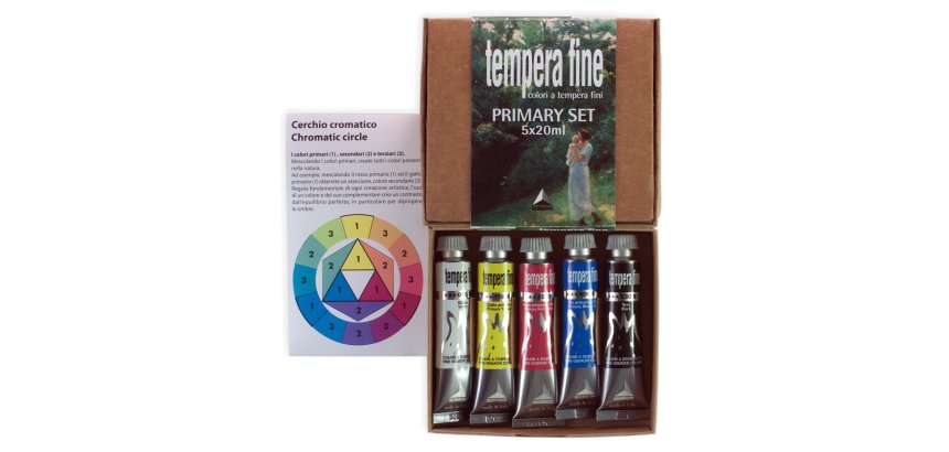 Tempera fine Primary Set - 20 ml - colori primari (nero, bianco inclusi) - Maimeri - set 5 pezzi