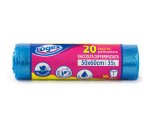 Sacchi per immondizia - 50x60 cm - 35 L - 9 micron - azzurro trasparente - Logex Professional - rotolo da 20 sacchetti