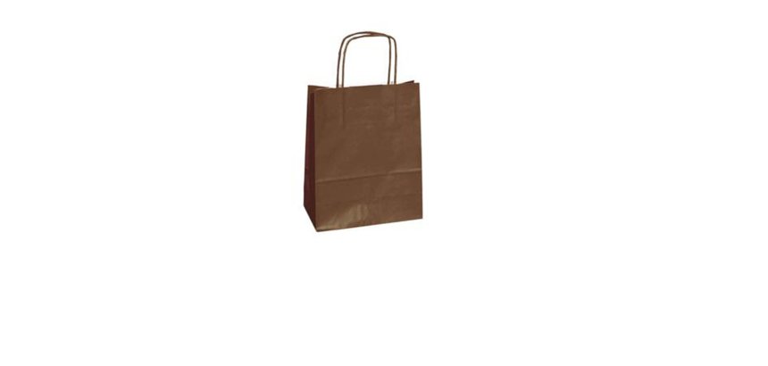 Shopper Twisted - maniglie cordino - 45  x 15 x 50 cm - carta kraft - marrone - Mainetti Bags - conf. 25 pezzi