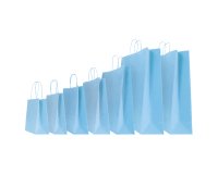 Shopper Twisted - maniglie cordino - 18  x 8 x 24 cm - carta kraft - azzurro - Mainetti Bags - conf. 25 pezzi