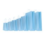 Shopper Twisted - maniglie cordino - 36  x 12 x 41 cm - carta kraft - azzurro - Mainetti Bags - conf. 25 pezzi