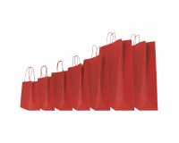 Shopper Twisted - maniglie cordino - 14 x 9 x 20 cm - carta kraft - rosso - Mainetti Bags - conf. 25 pezzi