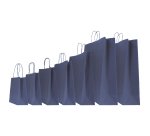 Shopper Twisted - maniglie cordino - 14 x 9 x 20 cm - carta kraft - blu - Mainetti Bags - conf. 25 pezzi