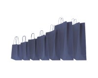 Shopper Twisted - maniglie cordino - 14 x 9 x 20 cm - carta kraft - blu - Mainetti Bags - conf. 25 pezzi