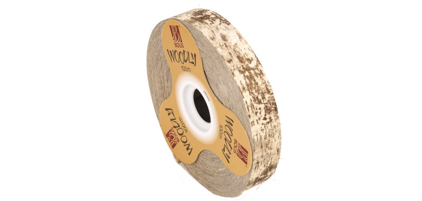 Rotolo nastro Woodly - corteccia/avorio - 24mm x 100mt - Bolis