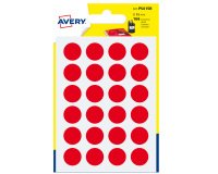 Avery PSA15R self-adhesive label Round Permanent Red 168 pc(s)