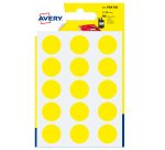 AVERY Bollini adesivi colorati in bustina Ø19mm, gialli, permanenti, scrivibili a mano, 6 fogli