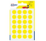 AVERY Bollini adesivi colorati in bustina Ø15mm, gialli, permanenti, scrivibili a mano, 7 fogli