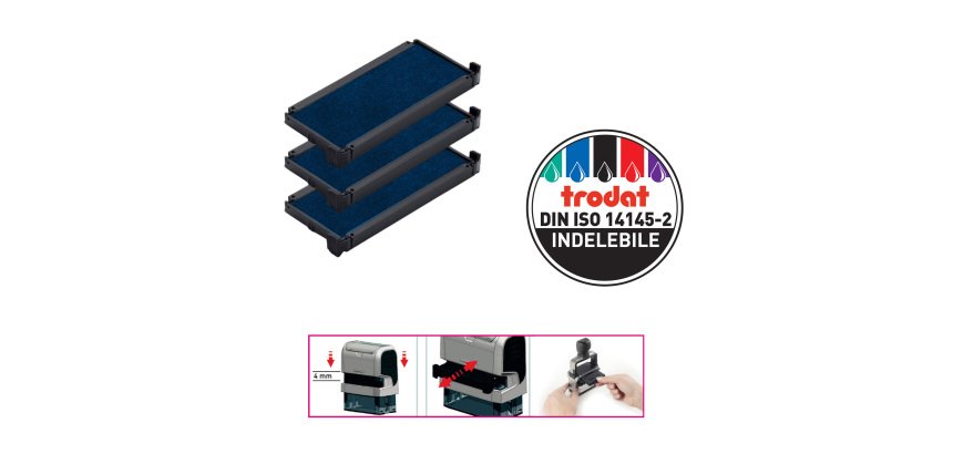 Tampone di ricambio 6/4915 - blu - Trodat - conf. 3 pezzi