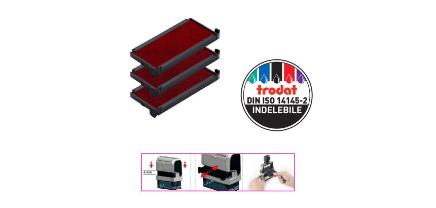 Tampone di ricambio 6/4915 - rosso - Trodat - conf. 3 pezzi