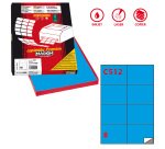Etichette adesive C/512 - in carta - permanenti - 105 x 74,25 mm - 8 et/fg - 100 fogli - blu - Markin