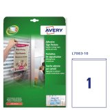 AVERY Tasche adesive in plastica per fogli formato A4, non stampabili, A4+ 221x304, 10 fogli