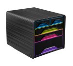 Cassettiera Smoove - 36 x 28,8 x 27 cm - 5 cassetti misti - nero/multicolore - Cep