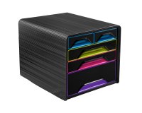 En_fichero cajones de sobremesa cep 5 cajones mixtos negro/multicolor 360x288x270 mm