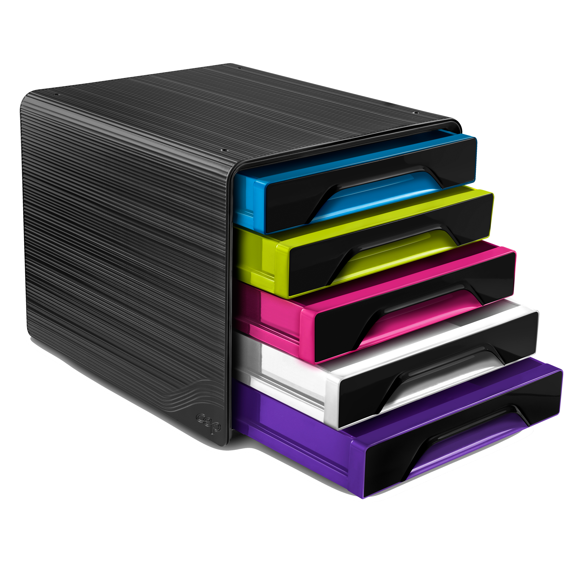 Cassettiera Smoove - 36 x 28,8 x 27 cm - 5 cassetti standard -  nero/multicolore - Cep su