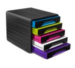 Cassettiera Smoove - 36 x 28,8 x 27 cm - 5 cassetti standard - nero/multicolore - Cep