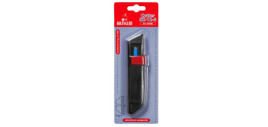 Artiglio 4334B utility knife Black, Red Snap-off blade knife