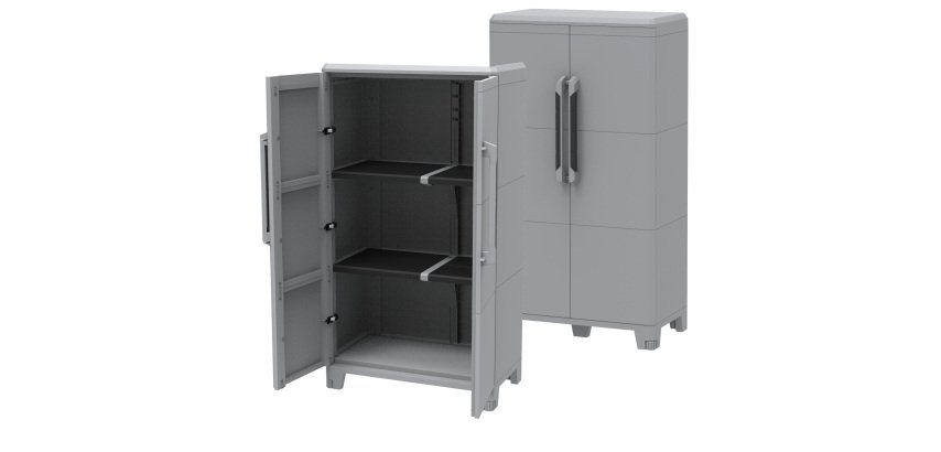 Armadio Transforming Modular 3 - 78 x 43,6 x 143 cm - PPL - grigio - Terry