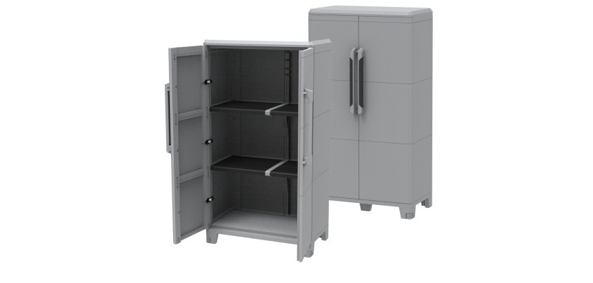 Armadio Transforming Modular 3 - 78 x 43,6 x 143 cm - PPL - grigio - Terry