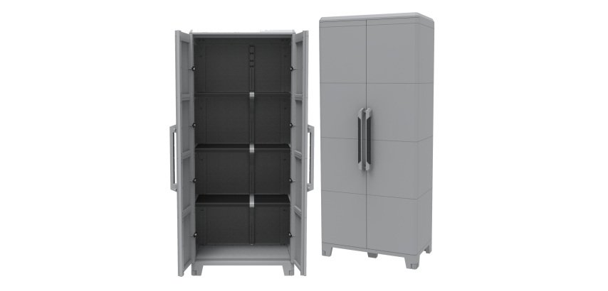 Armadio Transforming Modular 4 - 78 x 43,6 x 184,4 cm - PPL - grigio - Terry