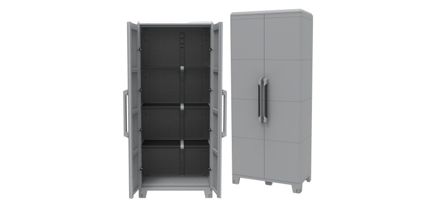 Armadio Transforming Modular 4 - 78 x 43,6 x 184,4 cm - PPL - grigio - Terry