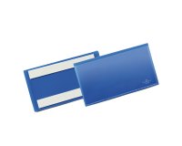 Buste identificative - con bande adesive - 150 x 67 mm - blu - Durable - conf. 50 pezzi