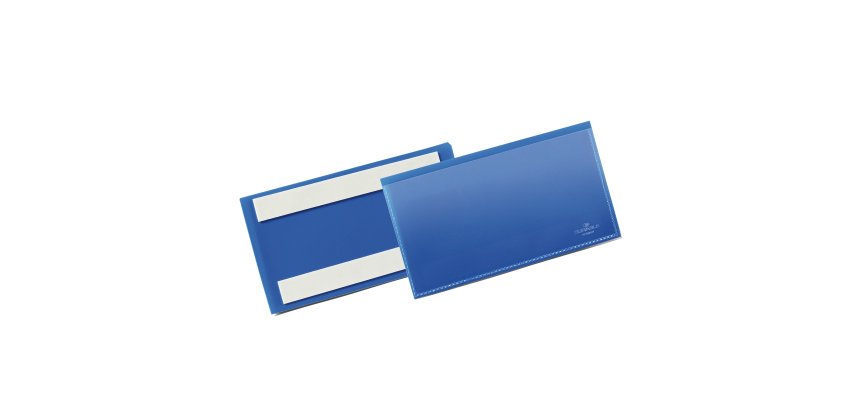 Buste identificative - con bande adesive - 150 x 67 mm - blu - Durable - conf. 50 pezzi