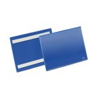 Buste identificative - con bande adesive - A5 orizzontale - blu - Durable - conf. 50 pezzi