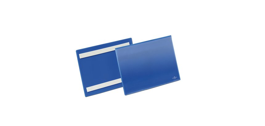 Buste identificative - con bande adesive - A5 orizzontale - blu - Durable - conf. 50 pezzi