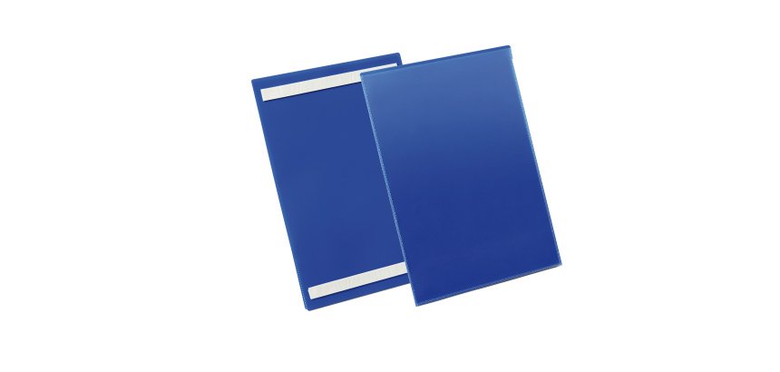 Buste identificative - con bande adesive - A4 verticale - blu - Durable - conf. 50 pezzi