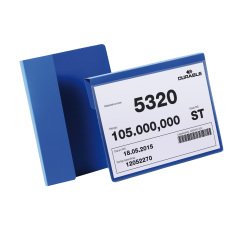 Buste identificative - con aletta pieghevole - A5 orizzontale - blu - Durable - conf. 50 pezzi