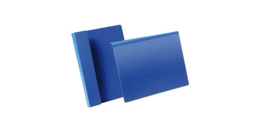 Buste identificative - con aletta pieghevole - A4 orizzontale - blu - Durable - conf. 50 pezzi