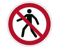 Pittogramma adesivo - da terra - "Vietato ai pedoni" - diametro 43 cm - Durable