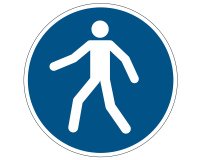Pittogramma adesivo - da terra - "Passaggio obbligatorio" - diametro 43 cm - Durable