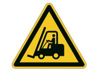 Pittogramma adesivo - da terra - "Attenzione passaggio carrelli" - lato 43 cm - Durable